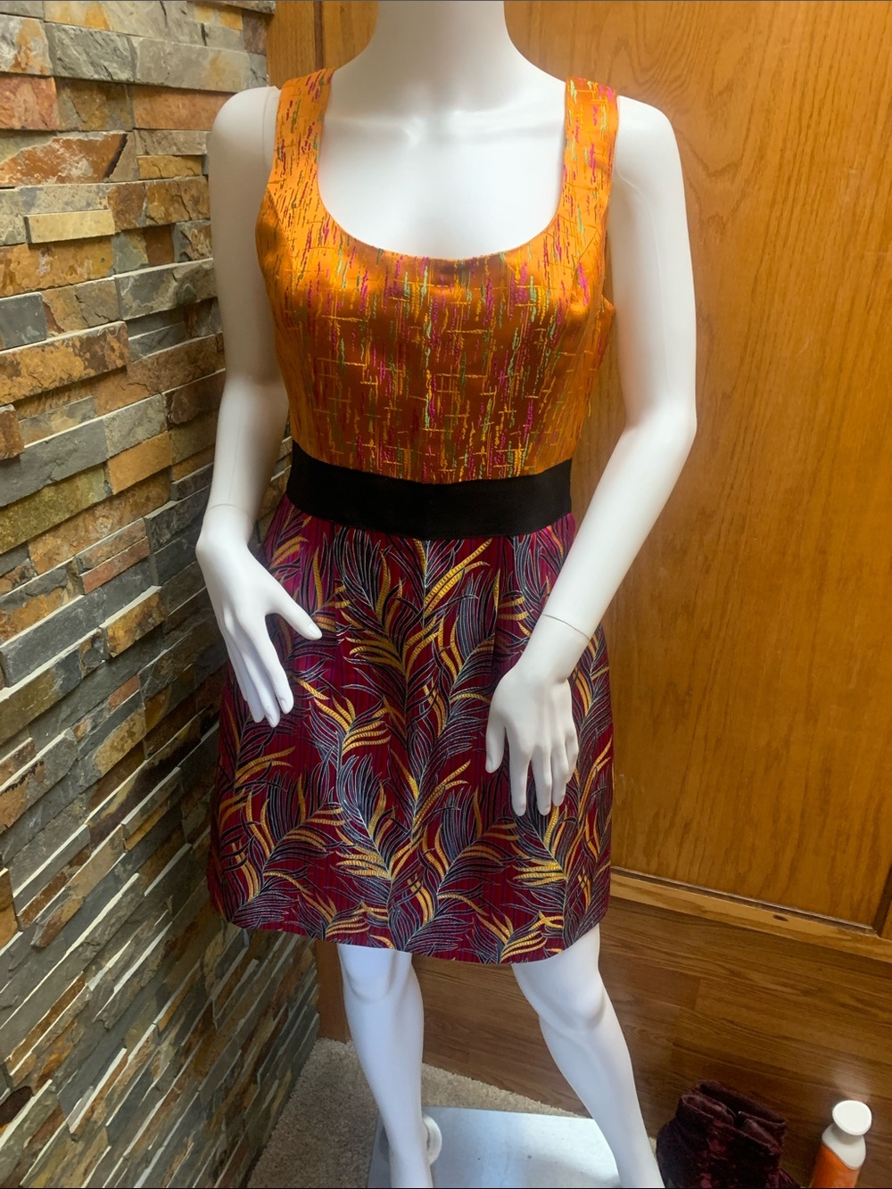 Phoebe Couture Orange Jacket with Pink Label and Fuchsia Lining